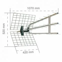 METRONIC Antenne D'extérieur Trinappe Amplifiée 45 DB - 694 MHz - Gris -Metronic Soldes Boutique 18565022 3