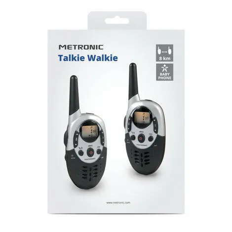 METRONIC Talkie Walkie Portée 8 Km - Noir - Noir 2 METRONIC Talkie Walkie Portée 8 Km - Noir - Noir – Image 2