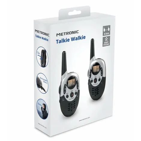 METRONIC Talkie Walkie Portée 8 Km - Noir - Noir 5 METRONIC Talkie Walkie Portée 8 Km - Noir - Noir – Image 5