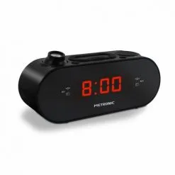 METRONIC Radio-réveil FM Projection Double Alarme - Noir - Noir