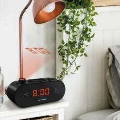 METRONIC Radio-réveil FM Projection Double Alarme - Noir - Noir -Metronic Soldes Boutique 26853019 3