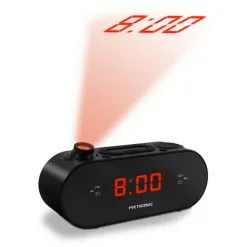 METRONIC Radio-réveil FM Projection Double Alarme - Noir - Noir -Metronic Soldes Boutique 26853019 4