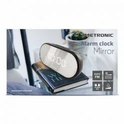 METRONIC Radio-réveil FM Miroir Double Alarme - Noir Et Argent - Noir 7 METRONIC Radio-réveil FM Miroir Double Alarme - Noir Et Argent - Noir -Metronic Soldes Boutique 26853021 3