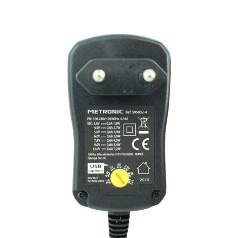 METRONIC Alimentation Universelle 600 MA+USB - Noir 2 METRONIC Alimentation Universelle 600 MA+USB - Noir – Image 2