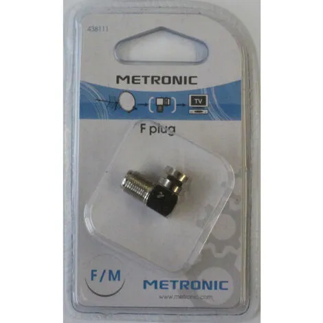 METRONIC Fiche TV Coudée à 90° SAT F Mâle/fem. - Gris 2 METRONIC Fiche TV Coudée à 90° SAT F Mâle/fem. - Gris – Image 2