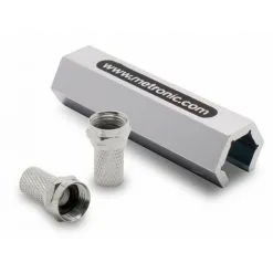 METRONIC Fiche TV (lot De 2) SAT F Mâle + Clé à Fiche F - Gris