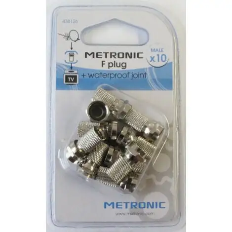 METRONIC Fiche TV (lot De 10) SAT F Mâle à Joint Torique - Gris 2 METRONIC Fiche TV (lot De 10) SAT F Mâle à Joint Torique - Gris – Image 2