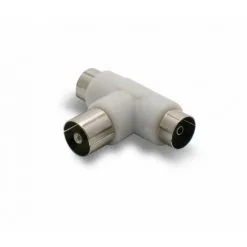 METRONIC Té Répartiteur TV 9,52 Mm 1 Mâle/2 Fem. - Blanc