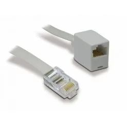 METRONIC Câble Ethernet RJ45 Mâle/fem. Plat - Rallonge 1,8 M - Blanc