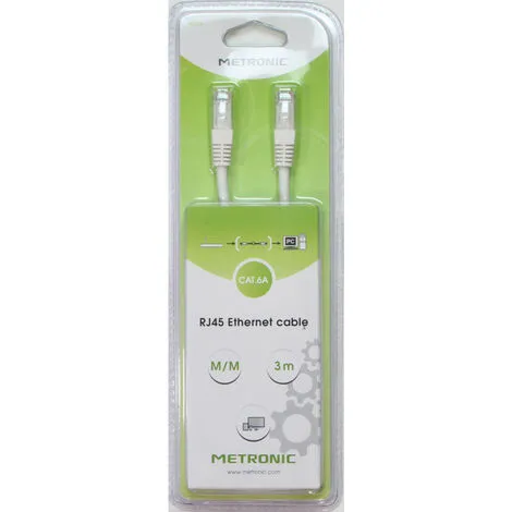 METRONIC Câble Ethernet RJ45 CAT 5 Mâle/mâle Droit - UTP 0,5 M - Blanc 2 METRONIC Câble Ethernet RJ45 CAT 5 Mâle/mâle Droit - UTP 0,5 M - Blanc – Image 2