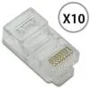 METRONIC Fiche (lot De 10) RJ45 Mâle à Sertir Contacts Dorés - Transparent