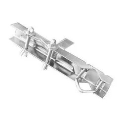 METRONIC Fixation Cerclage Double Zingué Blanc Pour Mât Diam. 25-50 Mm - Gris