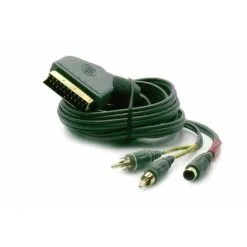 METRONIC Câble Péritel 2 RCA Audio Mâle Y/C Mâle Vidéo IN 1,5 M - Noir