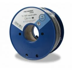 METRONIC Câble TV Coaxial Bobine 17 PAtC 25 M - Noir - Noir