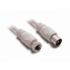 METRONIC Câble TV Satellite Coaxial F/9,52 Mm Mâle/mâle 2 M - Blanc