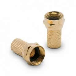 METRONIC Fiche TV (lot De 2) Dorée SAT F Mâle à Joint Torique - Or