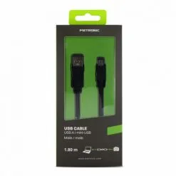 METRONIC Câble USB A Mâle / Mini USB Mâle 1,8 M - Noir - Noir -Metronic Soldes Boutique 58688630 3