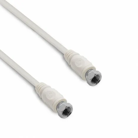 METRONIC Câble TV Satellite Coaxial Fiches F Mâle/mâle 2 M - Blanc 1 METRONIC Câble TV Satellite Coaxial Fiches F Mâle/mâle 2 M - Blanc