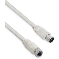 METRONIC Câble TV Satellite Coaxial F/9,52 Mm Mâle/mâle 2 M - Blanc