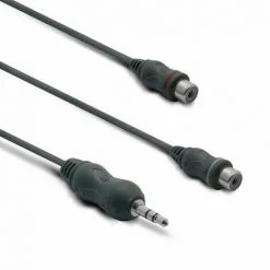 METRONIC Adaptateur Jack Stéréo 3,5 Mm Fem./2 RCA Fem 0,1 M - Noir