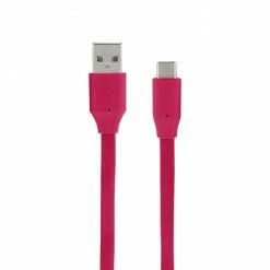 METRONIC Câble USB 2.0 USB-A Mâle/USB-C Mâle Plat 1 M - Rose Fuchsia - Rose -Metronic Soldes Boutique 58688660 4