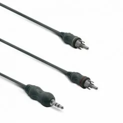 METRONIC Câble Audio Jack Stéréo 3,5 Mm Mâle/2 RCA Mâle 5 M - Noir