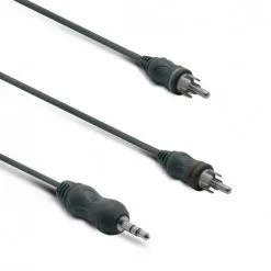 METRONIC Câble Audio Jack Stéréo 3,5 Mm Mâle/2 RCA Mâle 1,2 M - Noir
